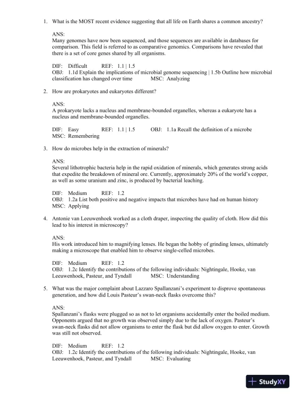 Microbiology: An Evolving Science Fourth Edition Test Bank - Page 12 preview image