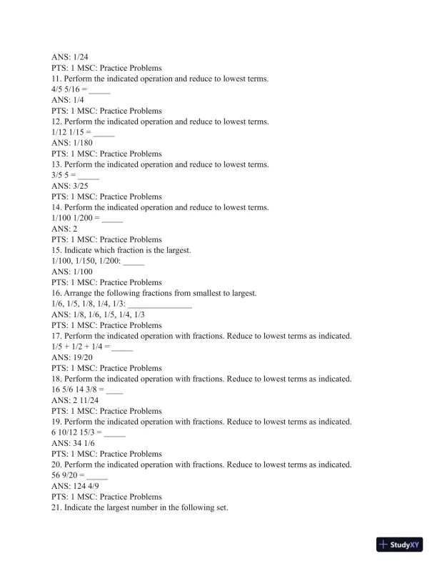 Test Bank for Henke's Med-Math: Dosage Calculation, Preparation, and Administration, 9th Edition (Chapters 1-10) - Page 3 preview image