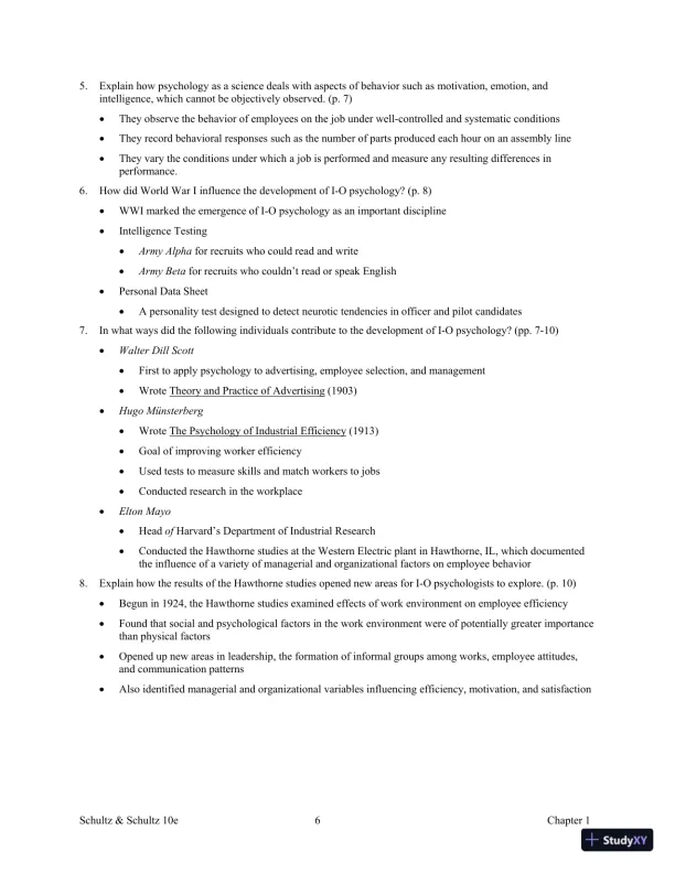 Test Bank For Psychology and Work Today, 10th Edition - Page 10 preview image