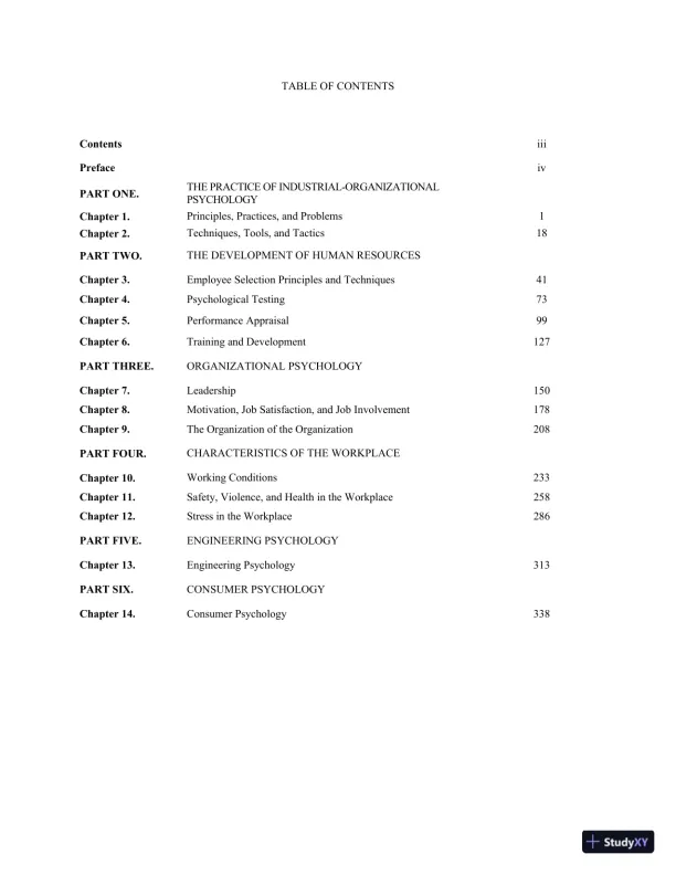 Test Bank For Psychology and Work Today, 10th Edition - Page 3 preview image