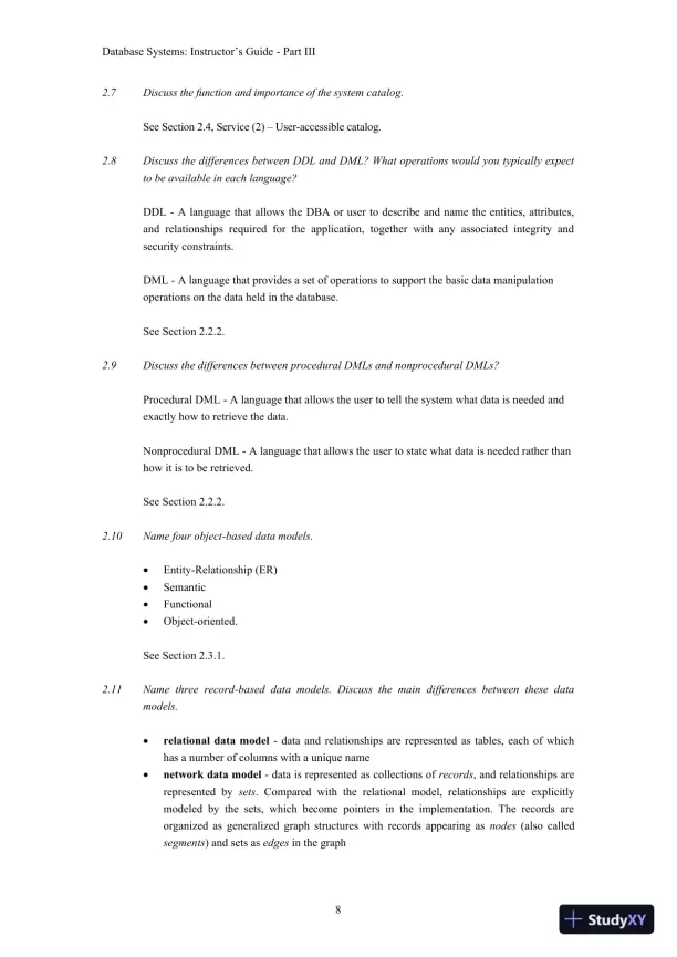 Solution Manual for Database Systems: A Practical Approach to Design, Implementation, and Management, 6th Edition - Page 9 preview image