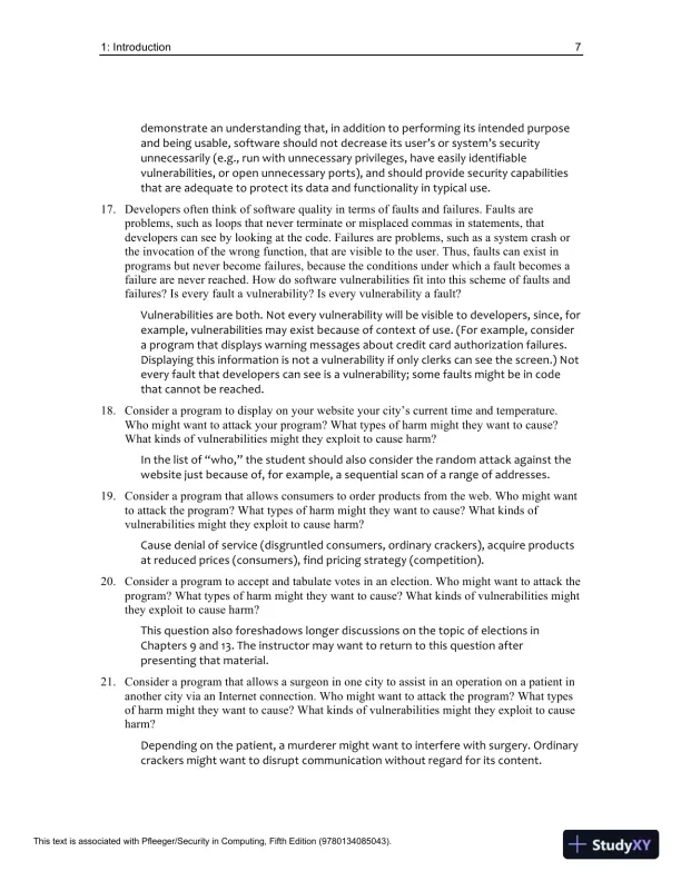 Solution Manual for Security in Computing, 5th Edition - Page 11 preview image