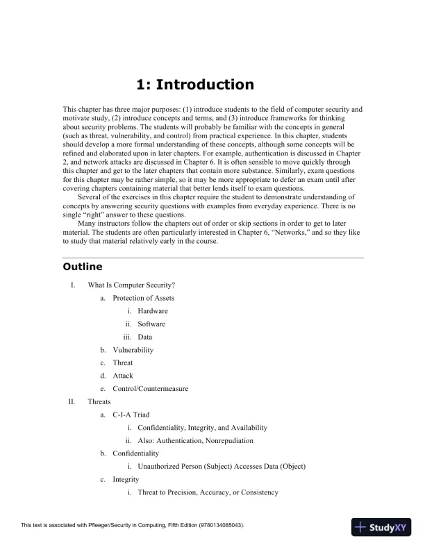 Solution Manual for Security in Computing, 5th Edition - Page 6 preview image
