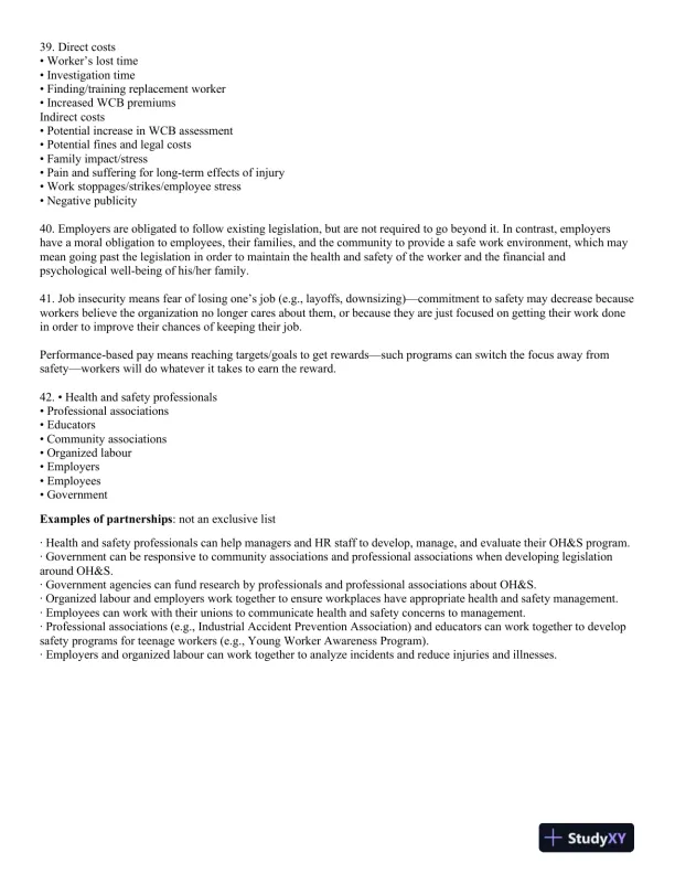 Management of Occupational Health and Safety 7th Edition Test Bank - Page 10 preview image