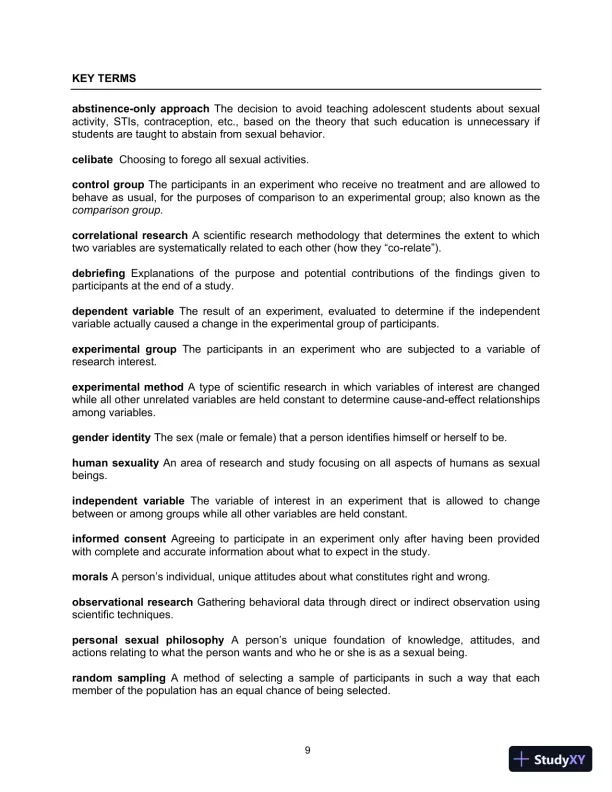 Class Notes for Human Sexuality, 4th Edition - Page 10 preview image