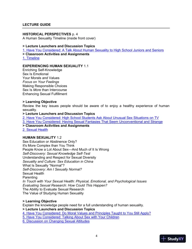 Class Notes for Human Sexuality, 4th Edition - Page 5 preview image