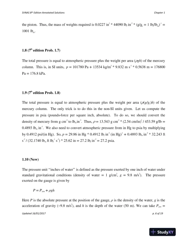 Solution Manual For Introduction to Chemical Engineering Thermodynamics, 8th Edition - Page 7 preview image