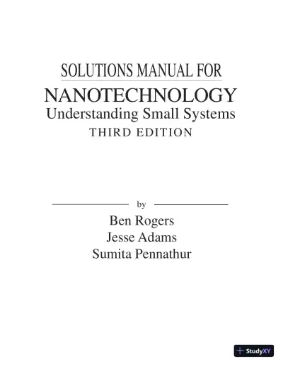 Solution Manual For Nanotechnology: Understanding Small Systems, 3rd Edition - Page 1 preview image