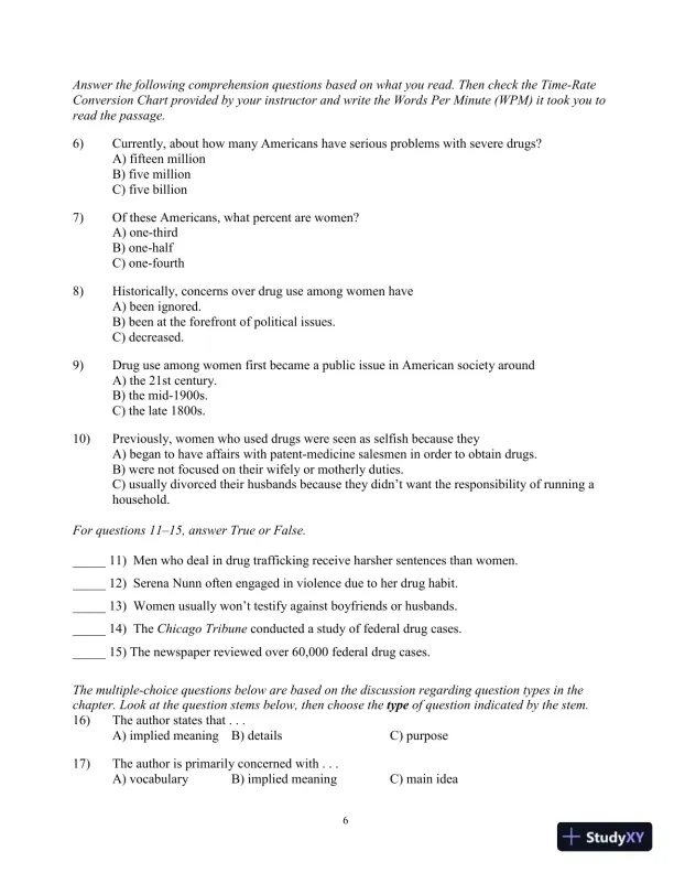 Test Bank for Bridging The Gap: College Reading, 13th Edition - Page 11 preview image