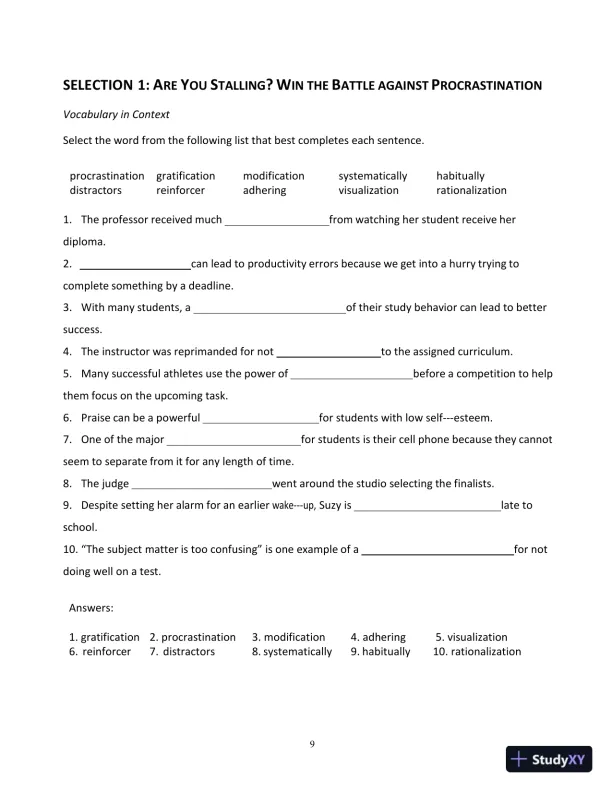 Test Bank for Bridging The Gap: College Reading, 13th Edition - Page 14 preview image