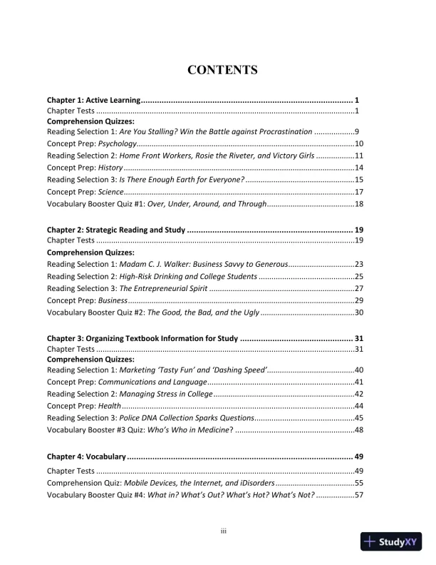 Test Bank for Bridging The Gap: College Reading, 13th Edition - Page 3 preview image