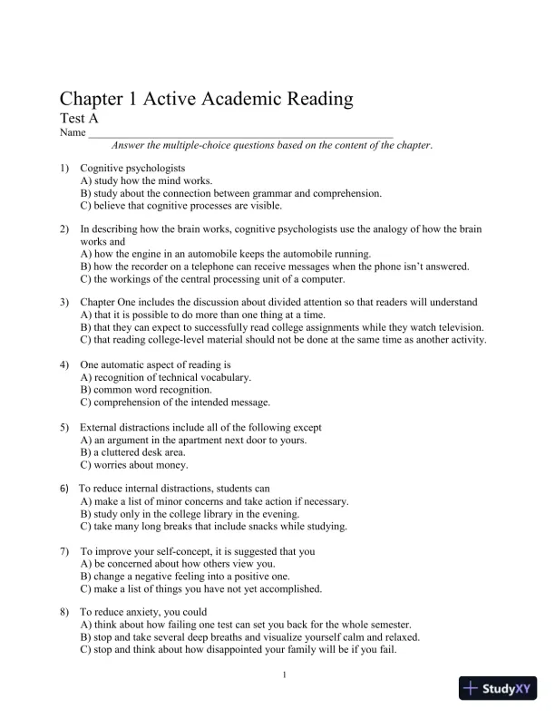 Test Bank for Bridging The Gap: College Reading, 13th Edition - Page 6 preview image