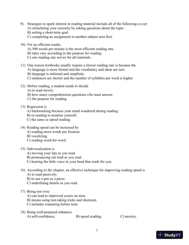 Test Bank for Bridging The Gap: College Reading, 13th Edition - Page 7 preview image