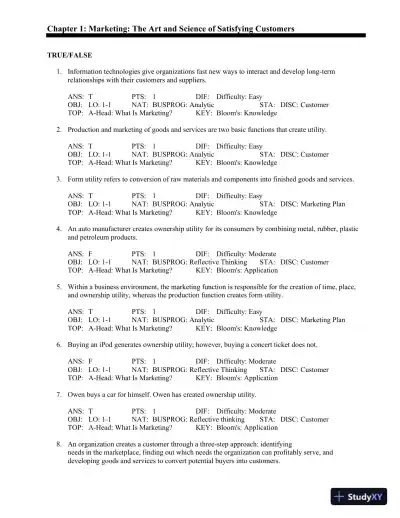 Test Bank For Contemporary Marketing, 16th Edition - Page 1 preview image