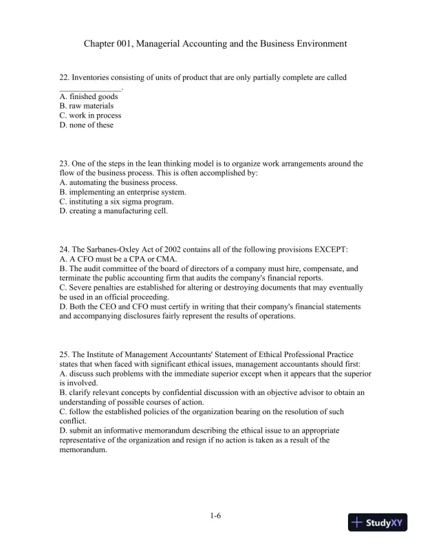Test Bank For Managerial Accounting, 13th Edition - Page 7 preview image