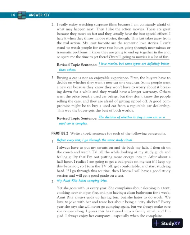 Solution Manual for Mosaics: Reading and Writing Paragraphs, 8th Edition - Page 16 preview image