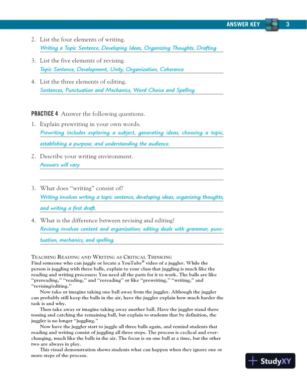 Solution Manual for Mosaics: Reading and Writing Paragraphs, 8th Edition - Page 5 preview image