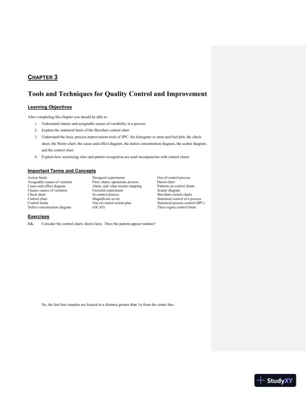 Solution Manual For Managing, Controlling, and Improving Quality, 1st Edition - Page 6 preview image