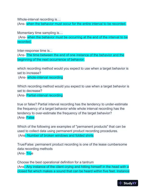Pearson Marketing RBT Exam With Answers (149 Solved Questions) - Page 3 preview image