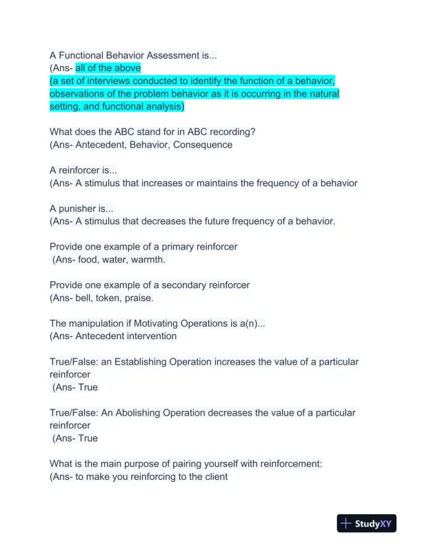 Pearson Marketing RBT Exam With Answers (149 Solved Questions) - Page 6 preview image