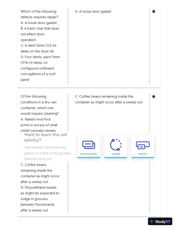 IICL Container Inspector's Pracice Exam with Answers (80 Solved Questions) - Page 3 preview image