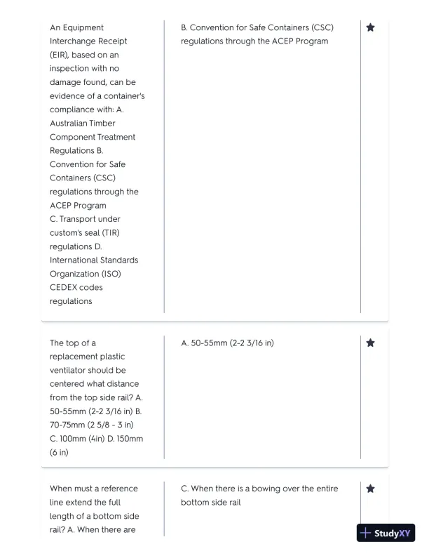 IICL Container Inspector's Pracice Exam with Answers (80 Solved Questions) - Page 4 preview image