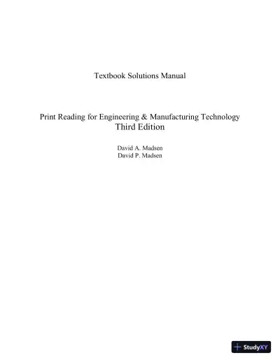 Print Reading for Engineering and Manufacturing Technology 3rd Edition Solution Manual - Page 1 preview image