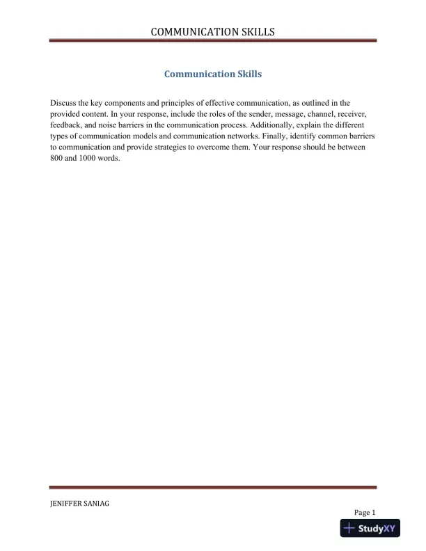 The Dynamics of Effective Communication: Components, Models, and Overcoming Barriers - Page 1 preview image