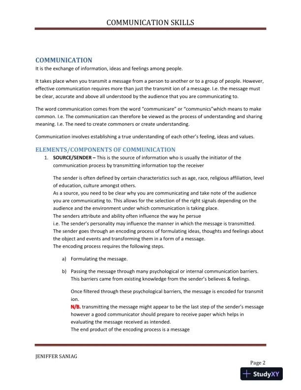 The Dynamics of Effective Communication: Components, Models, and Overcoming Barriers - Page 3 preview image