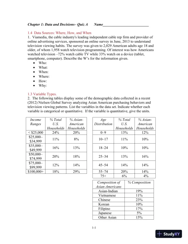 Test Bank for Business Statistics, 4th Edition - Page 1 preview image