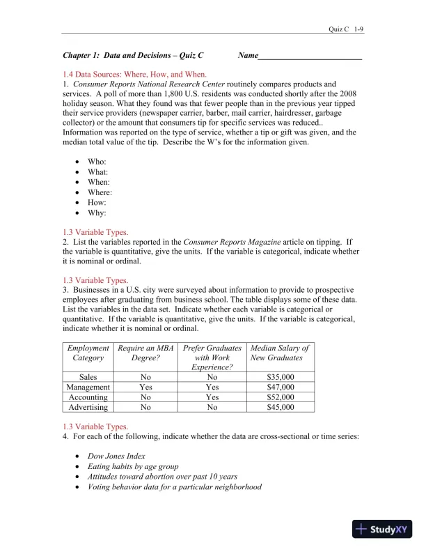 Test Bank for Business Statistics, 4th Edition - Page 10 preview image