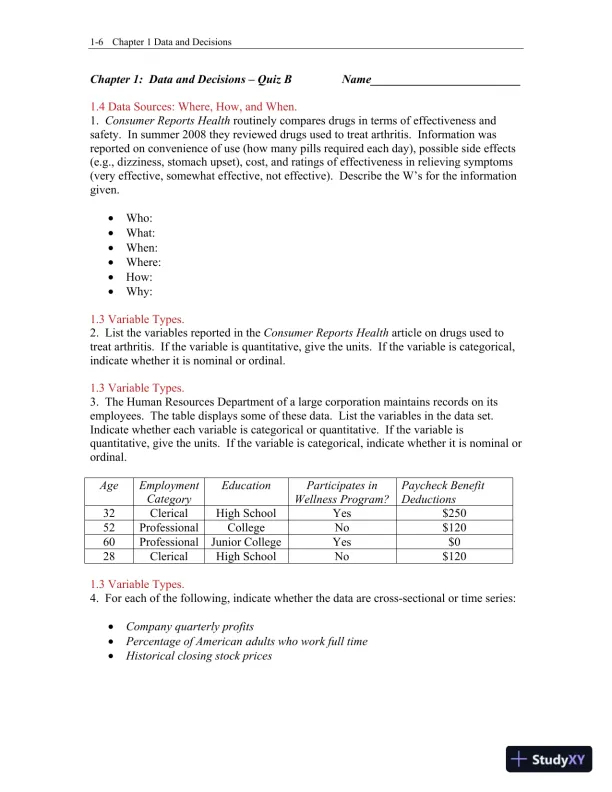 Test Bank for Business Statistics, 4th Edition - Page 7 preview image