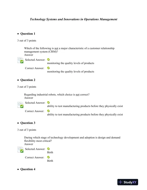 Technology Systems and Innovations in Operations Management - Page 1 preview image