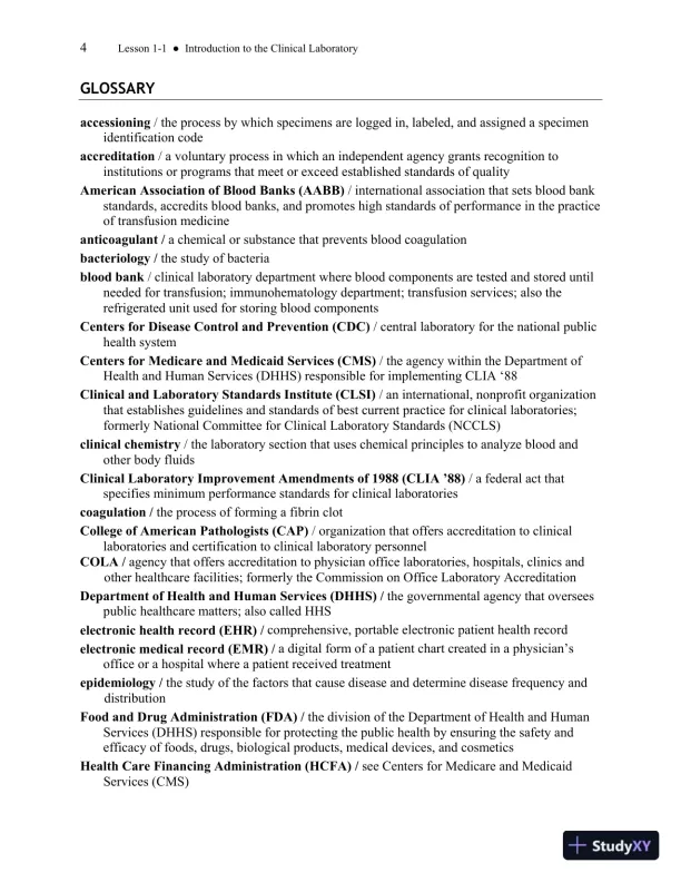 Solution Manual for Basic Clinical Laboratory Techniques, 6th Edition - Page 5 preview image