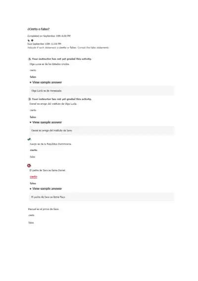 ¿Cierto o falso Indicate - Page 1 preview image