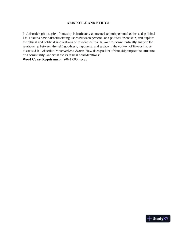 ARISTOTLE AND ETHICS - Page 1 preview image