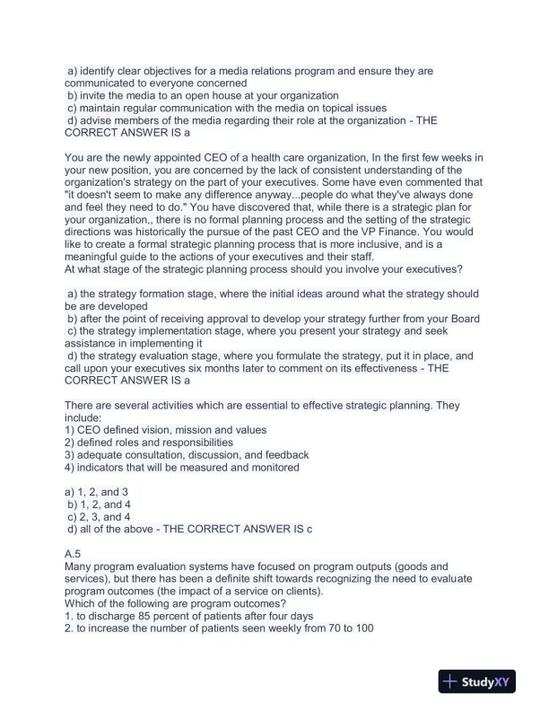 WGU C429 Health Care Assessment Practice Exam With Answers (115 Solved Questions) - Page 4 preview image