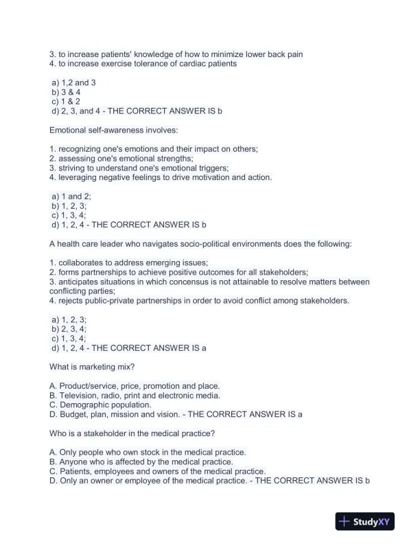 WGU C429 Health Care Assessment Practice Exam With Answers (115 Solved Questions) - Page 5 preview image
