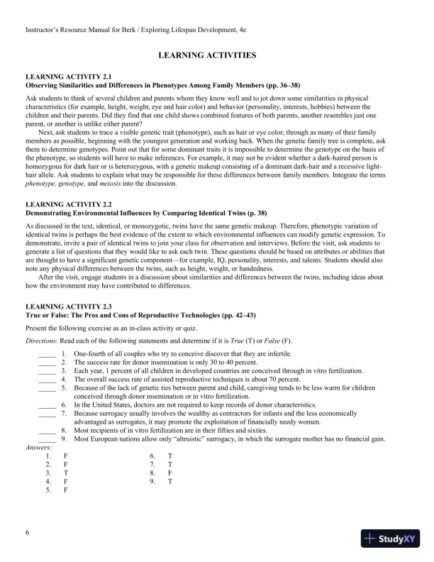 Exploring Lifespan Development, 4th Edition Class Notes - Page 20 preview image