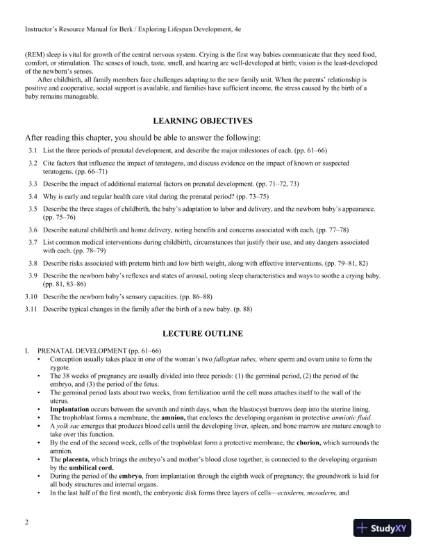 Exploring Lifespan Development, 4th Edition Class Notes - Page 28 preview image