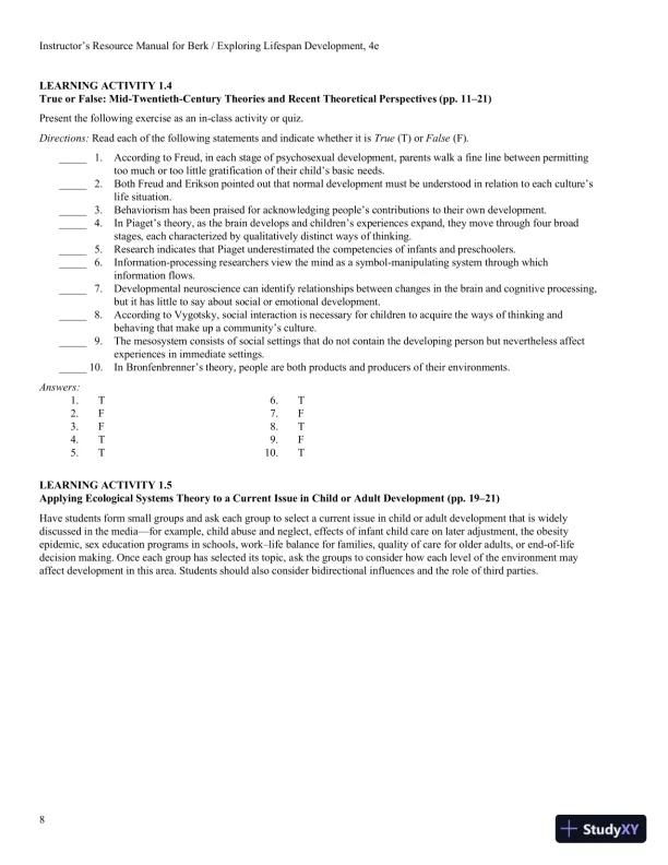 Exploring Lifespan Development, 4th Edition Class Notes - Page 9 preview image