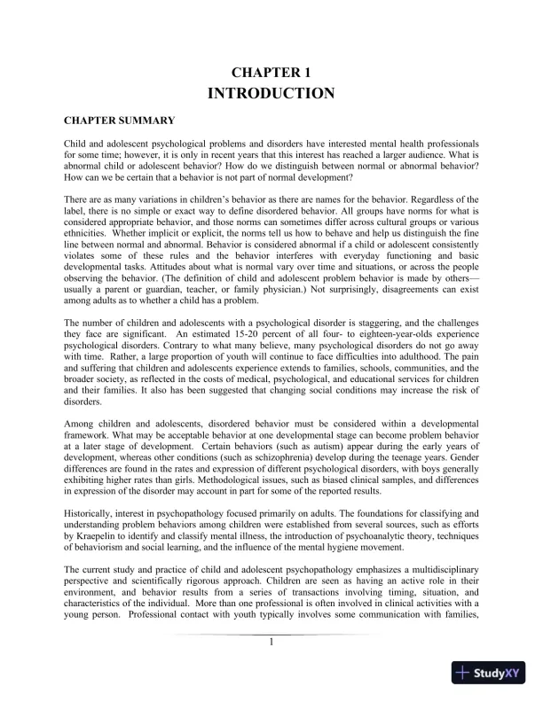 Lecture Notes for Abnormal Child and Adolescent Psychology, 8th Edition - Page 4 preview image