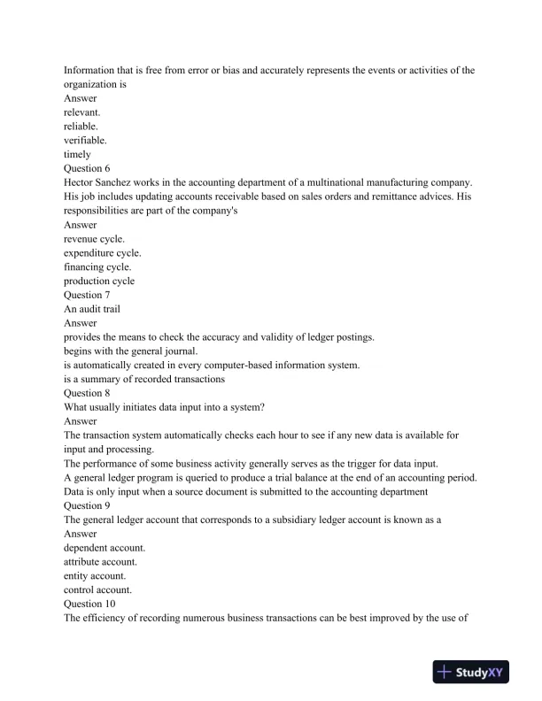 ACC 564 Final Exam Review: Key Accounting Information Systems Concepts and Fraud Detection - Page 3 preview image