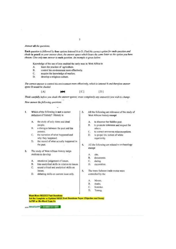 The West African Examinations Council - Page 3 preview image