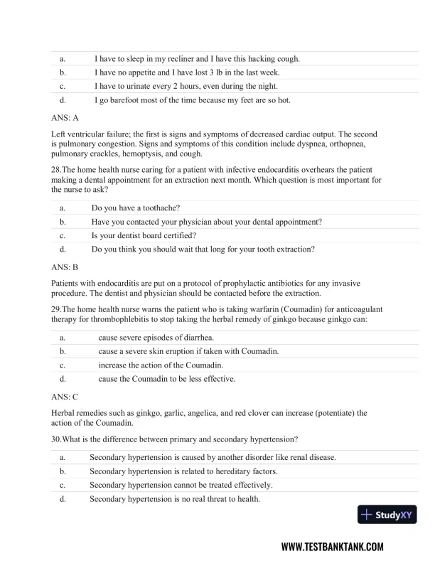 Clinical Guidelines in Primary Care: A Reference and Review Book 1st Edition Test Bank - Page 10 preview image