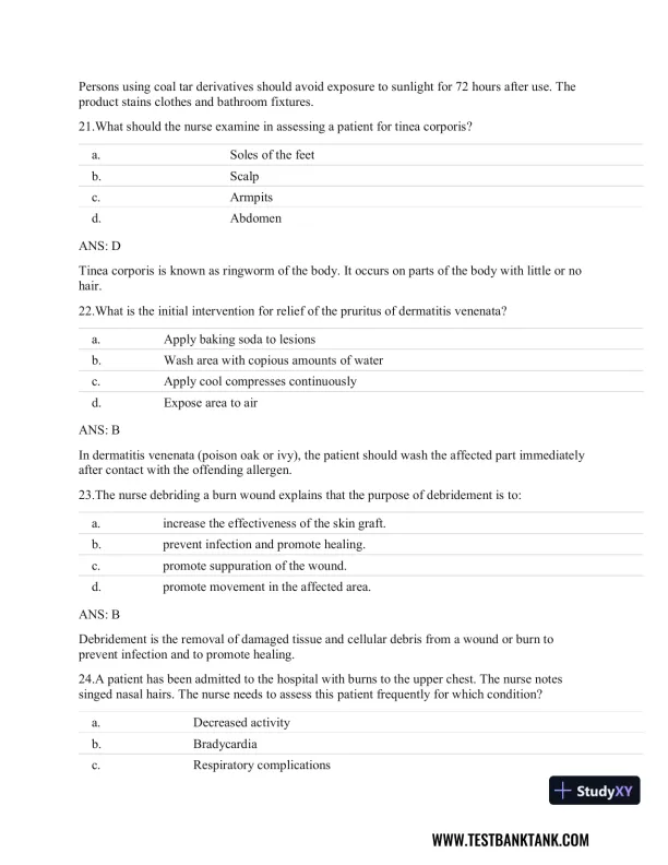 Clinical Guidelines in Primary Care: A Reference and Review Book 1st Edition Test Bank - Page 20 preview image