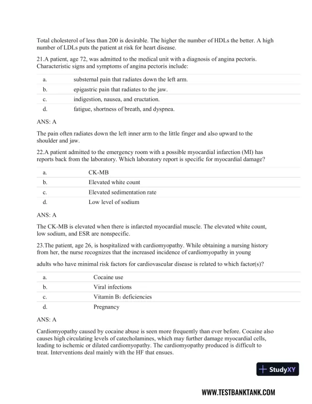 Clinical Guidelines in Primary Care: A Reference and Review Book 1st Edition Test Bank - Page 8 preview image