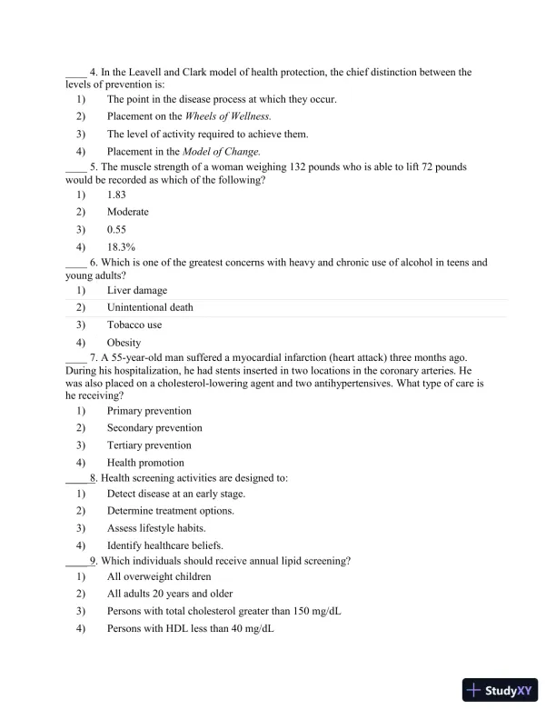 Test Bank for CURRENT Medical Diagnosis and Treatment 2020, 59th Edition - Page 11 preview image