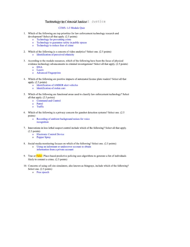 1-3 Module Quiz - Page 1 preview image