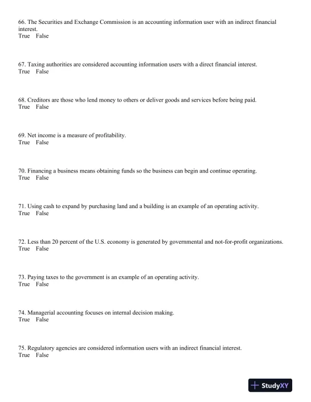 Principles of Financial Accounting 12th Edition Test Bank - Page 9 preview image